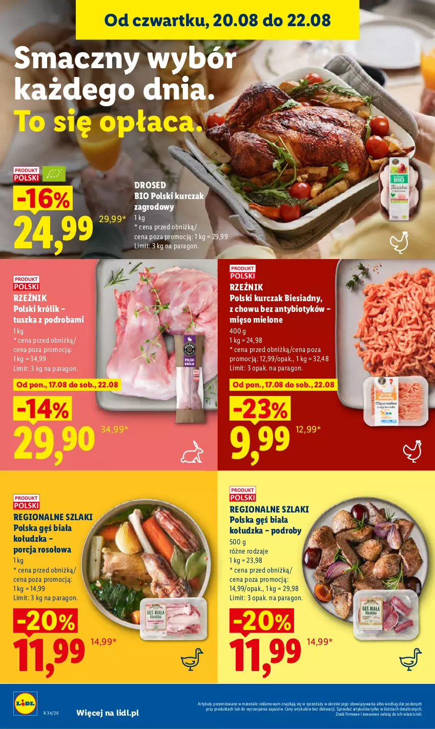 Gazetka promocyjna Lidl - Gazetka ważna od 20.08 do 22.08 - ważna 20.08 do 22.08.2026 - strona 68 - produkty: Królik, Kurczak, Mięso, Mięso mielone, Por, Tusz