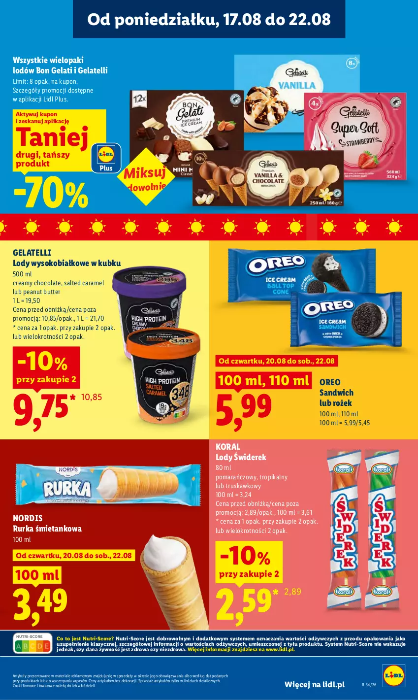Gazetka promocyjna Lidl - Gazetka ważna od 20.08 do 22.08 - ważna 20.08 do 22.08.2026 - strona 75 - produkty: Lody, Oreo, Sok