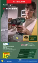Gazetka promocyjna Lidl - Gazetka ważna od 20.08 do 22.08 - Gazetka - ważna od 22.08 do 22.08.2026 - strona 40 - produkty: Parkside, Ser, Płytka, Akumulatorowa wiertarkowkrętark, Walizka, Wiertarkowkrętarka, Tarka, Wkręt, Wkrętarka, Ogród, Akumulator