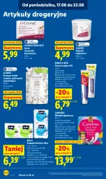 Gazetka promocyjna Lidl - Gazetka ważna od 20.08 do 22.08 - Gazetka - ważna od 22.08 do 22.08.2026 - strona 92 - produkty: Mydło w płynie, Pur, Bell, Pasta do zębów, Perfecta, Cleanic, Chusteczki kosmetyczne, Chusteczki, Podpaski, Carefree, Bella, Mydło, Wkładki, Blend-a-Med