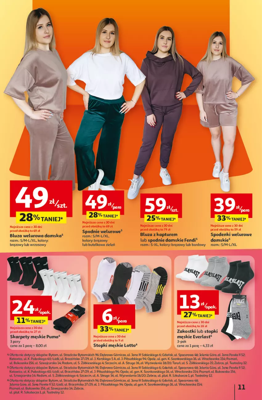 Gazetka promocyjna Auchan - 30 Lat Hipermarket - ważna 12.02 do 18.02.2026 - strona 11 - produkty: Acer, Bluza, Bluza z kapturem, Cars, Karp, Puma, Sos, Spodnie, Spodnie welurowe, Top