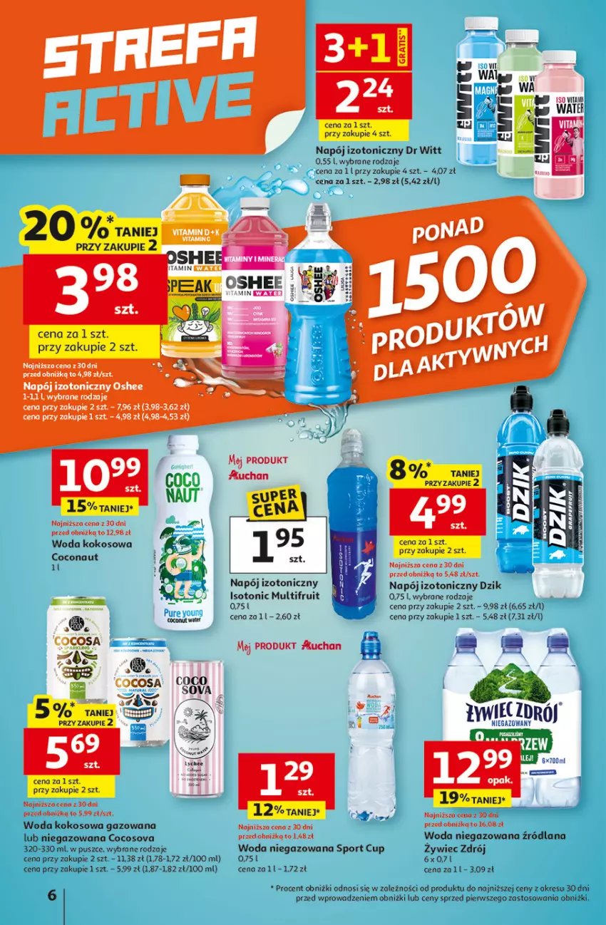 Gazetka promocyjna Auchan - 30 Lat Hipermarket - ważna 12.02 do 18.02.2026 - strona 6 - produkty: Gra, Kokos, LANA, Mus, Napój, Napój izotoniczny, Oshee, Por, Pur, Sport, Woda, Woda niegazowana