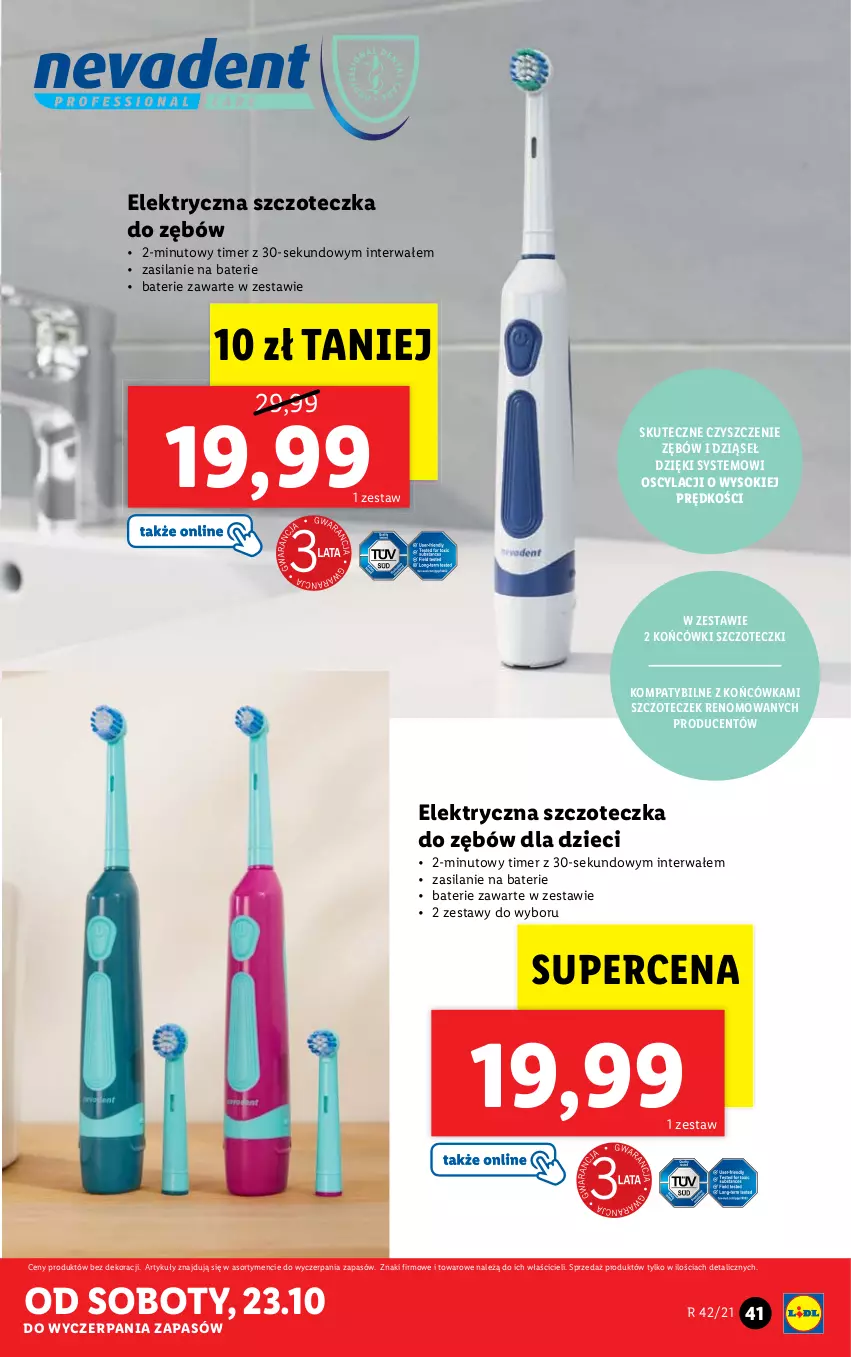 Gazetka promocyjna Lidl - GAZETKA - ważna 18.10 do 24.10.2021 - strona 41 - produkty: Dzieci, Elektryczna szczoteczka, Silan, Sok, Szczoteczka