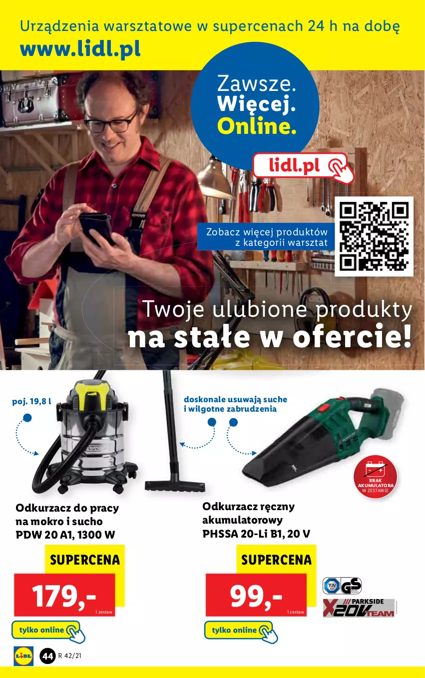 Gazetka promocyjna Lidl - GAZETKA - ważna 18.10 do 24.10.2021 - strona 44 - produkty: Akumulator, Odkurzacz