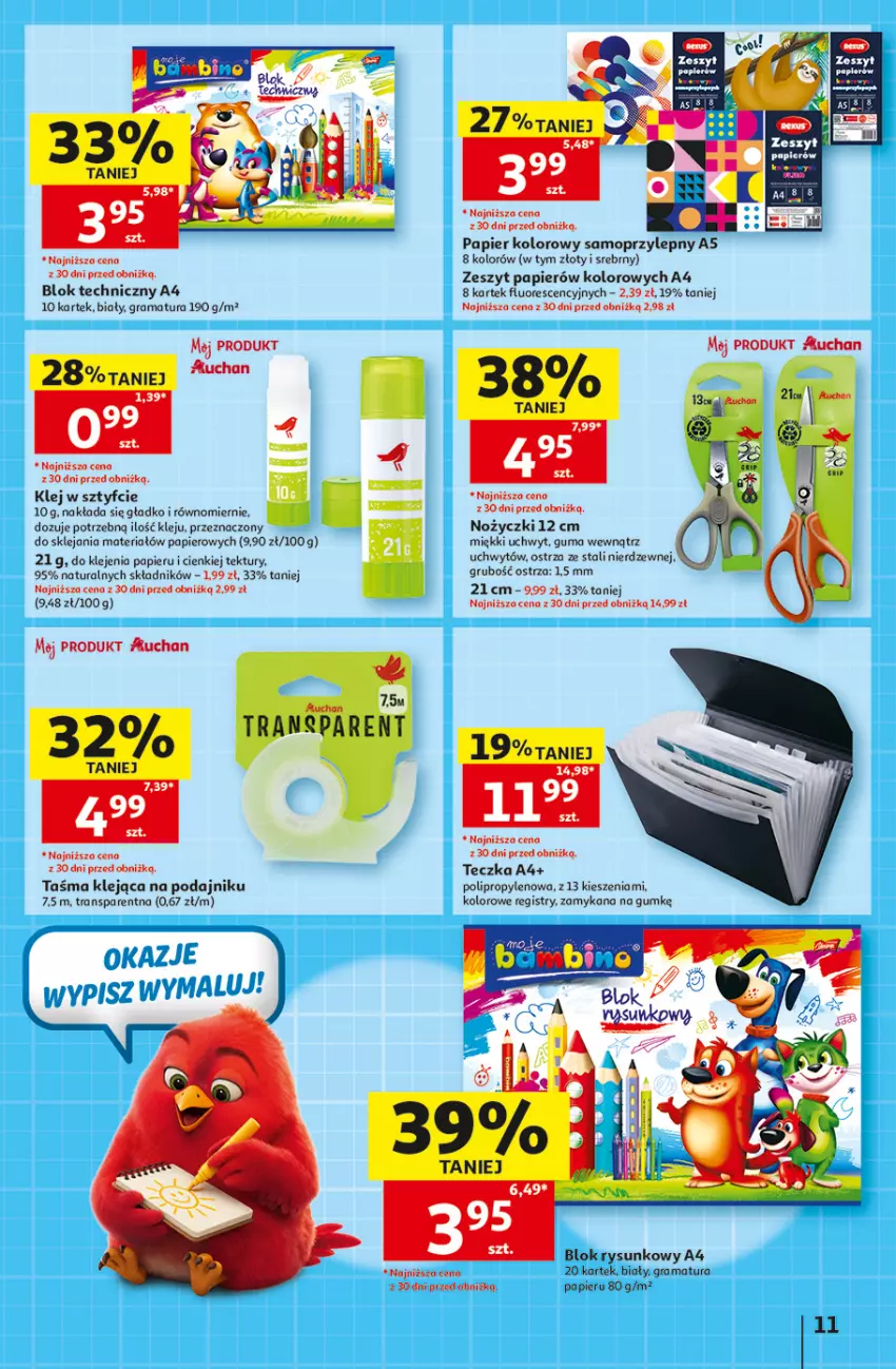 Gazetka promocyjna Auchan - 30 Lat Hipermarket - ważna 13.08 do 19.08.2026 - strona 11 - produkty: Gra, Klej, Mop, Noż, Nożyczki, Papier, Rama, Tran, Zlew