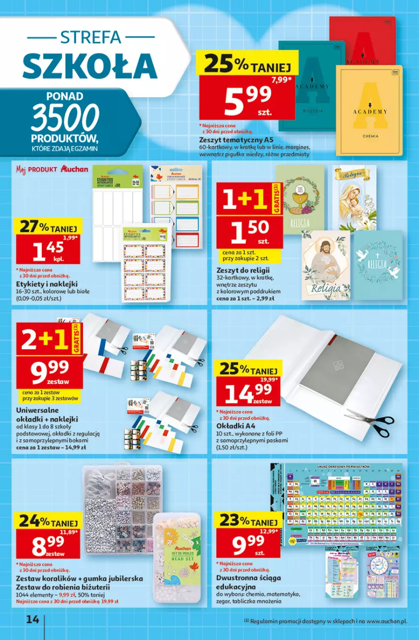 Gazetka promocyjna Auchan - 30 Lat Hipermarket - ważna 13.08 do 19.08.2026 - strona 14 - produkty: Fa, Gin, Klej, Mop, Noż, Zegar
