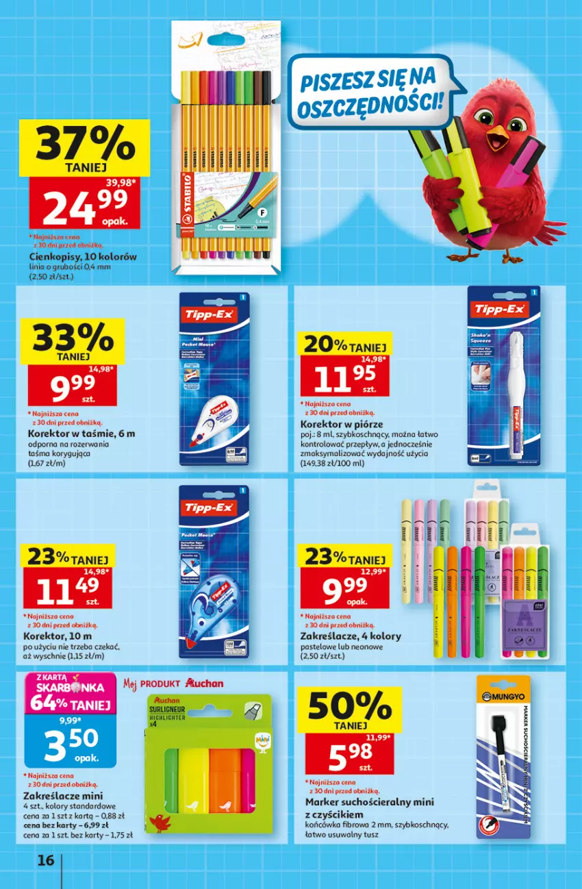 Gazetka promocyjna Auchan - 30 Lat Hipermarket - ważna 13.08 do 19.08.2026 - strona 16 - produkty: Marker, Por, Tusz