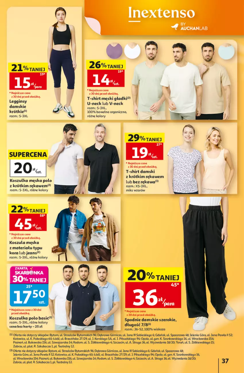 Gazetka promocyjna Auchan - 30 Lat Hipermarket - ważna 13.08 do 19.08.2026 - strona 37 - produkty: Acer, Cars, Gin, Kawa, Kosz, Koszula, Koszulka, Legginsy, Sos, Spodnie, T-shirt, Wełna