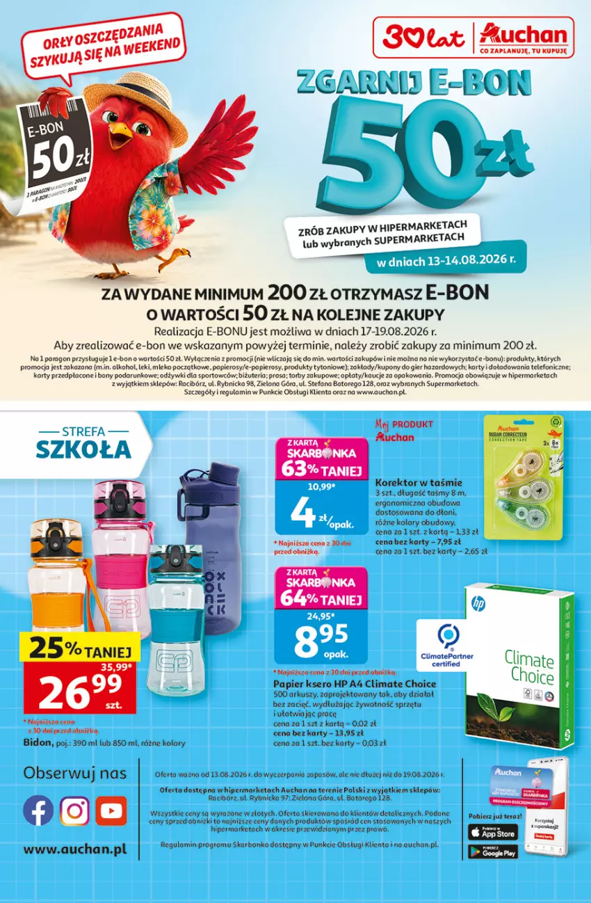 Gazetka promocyjna Auchan - 30 Lat Hipermarket - ważna 13.08 do 19.08.2026 - strona 41 - produkty: EPEE, Fa, Gra, HP, Mleko, Olej, Papier, Por, Ser, Sport, Telefon, Tera