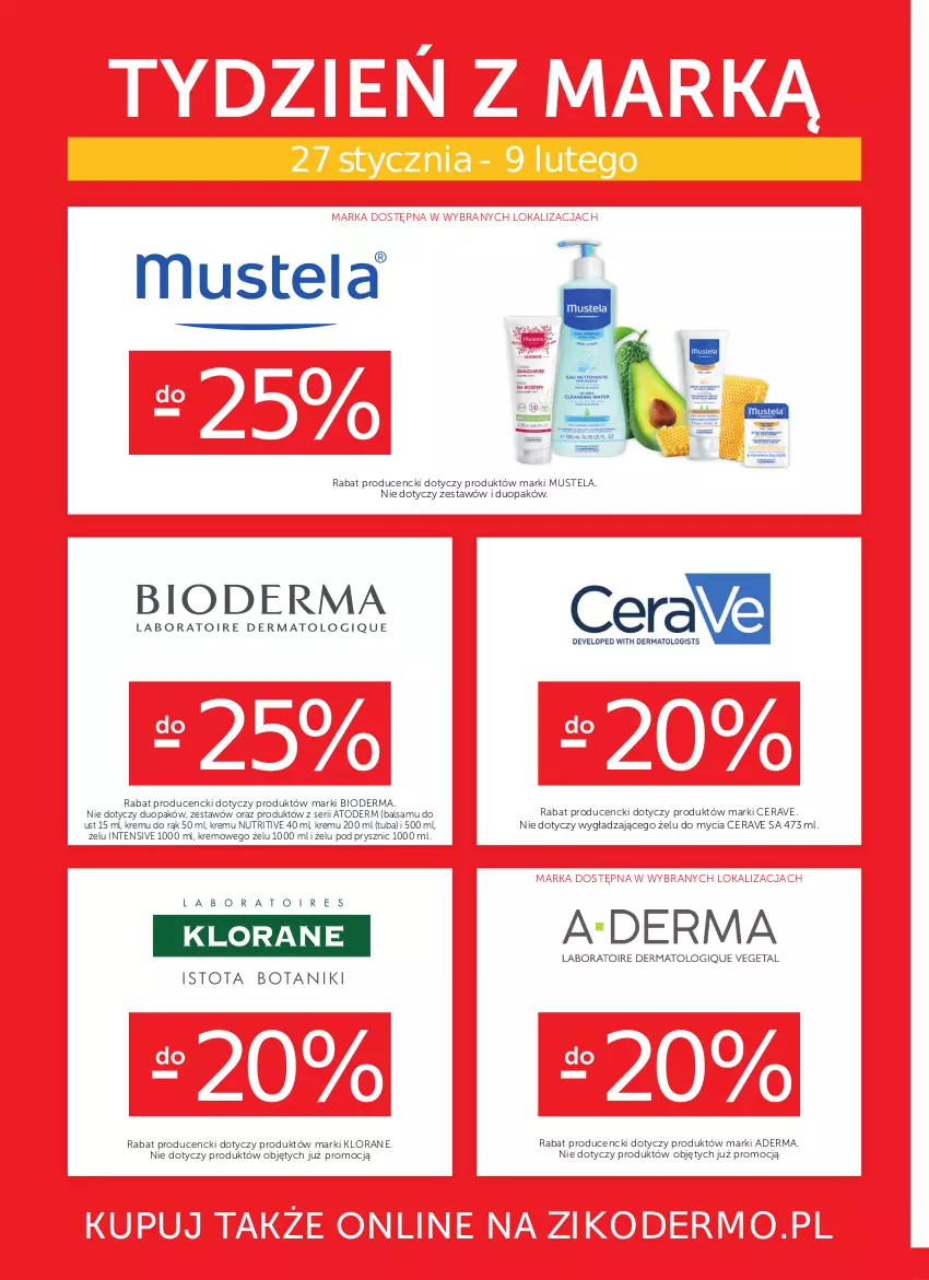 Gazetka promocyjna Ziko - 27.01-9.02.2022 - ważna 27.01 do 09.02.2022 - strona 14 - produkty: Atoderm, Bioderma, CeraVe, Klorane, Mus, Mustela, Ser