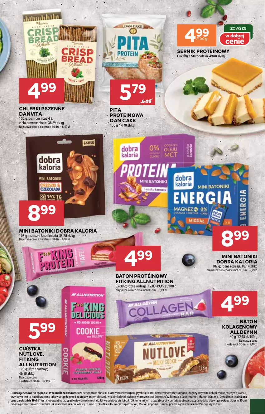 Gazetka promocyjna Stokrotka - Market - ważna 29.01 do 04.02.2026 - strona 11 - produkty: Baton, Bazyl, Bazylia, Chleb, Ciastka, Cukier, Czekolada, Dan Cake, Kolagen, Mięso, Optima, Orzeszki, Owoce, Ser, Tonik, Warzywa