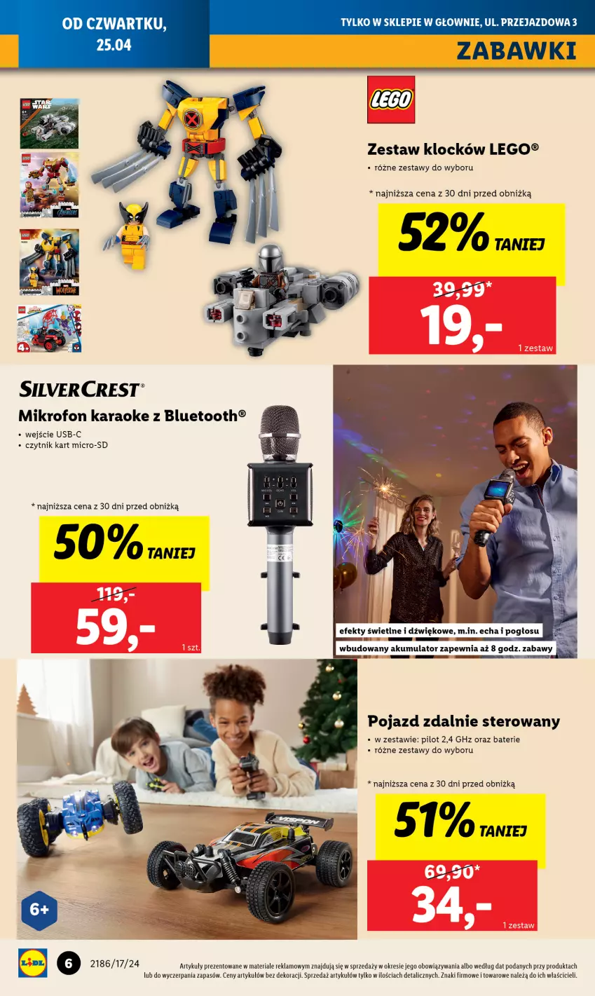 Gazetka promocyjna Lidl - Nowy Lidl w Głownie już otwarty - ważna 22.04 do 28.04.2024 - strona 6 - produkty: LEGO, Mikrofon, Pojazd, Silvercrest