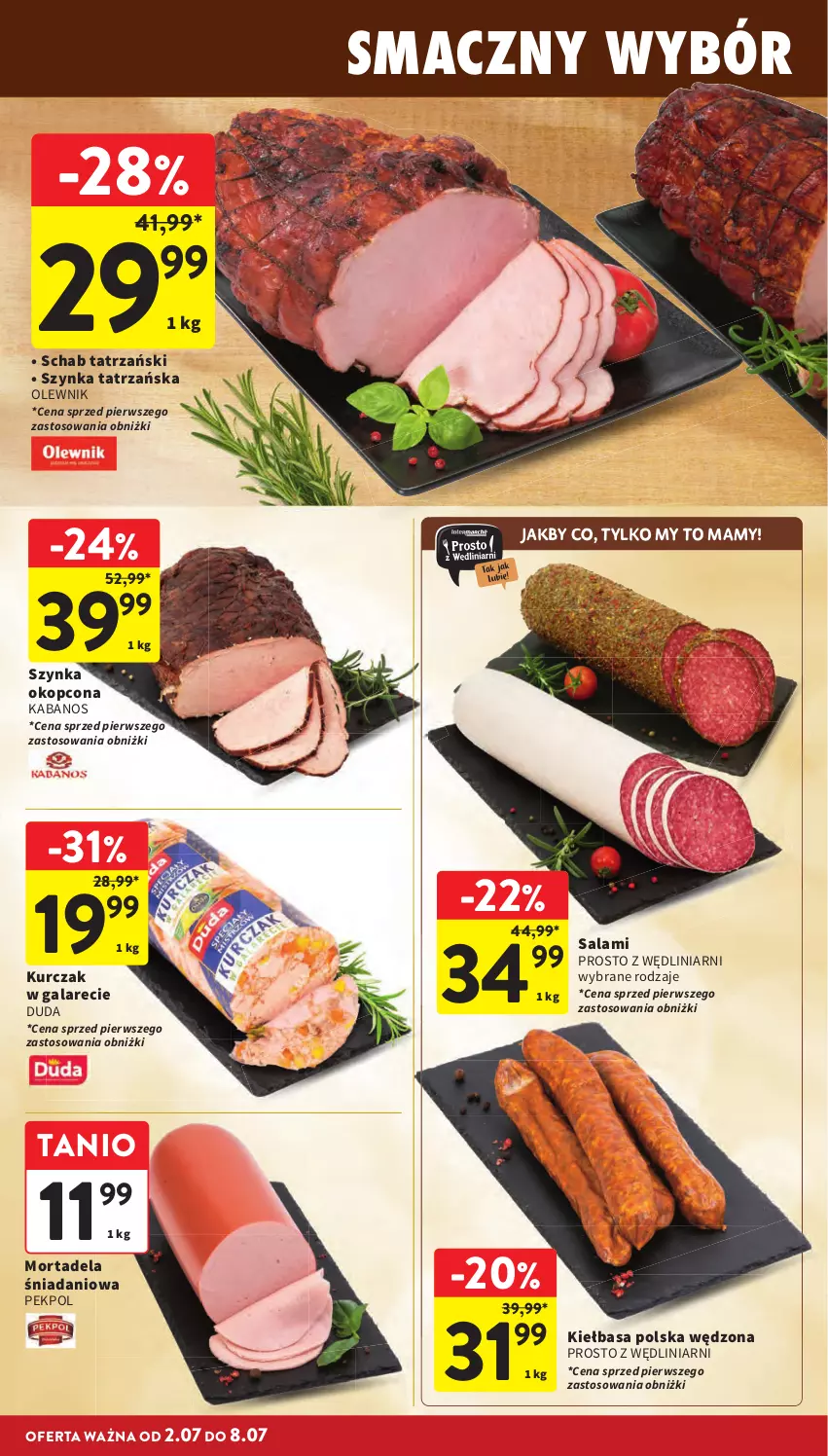 Gazetka promocyjna Intermarche - Gazetka promocyjna - ważna 02.06 do 08.07.2026 - strona 14 - produkty: Danio, Duda, Gala, Kabanos, Kiełbasa, Kurczak, Olewnik, Pekpol, Salami, Szynka