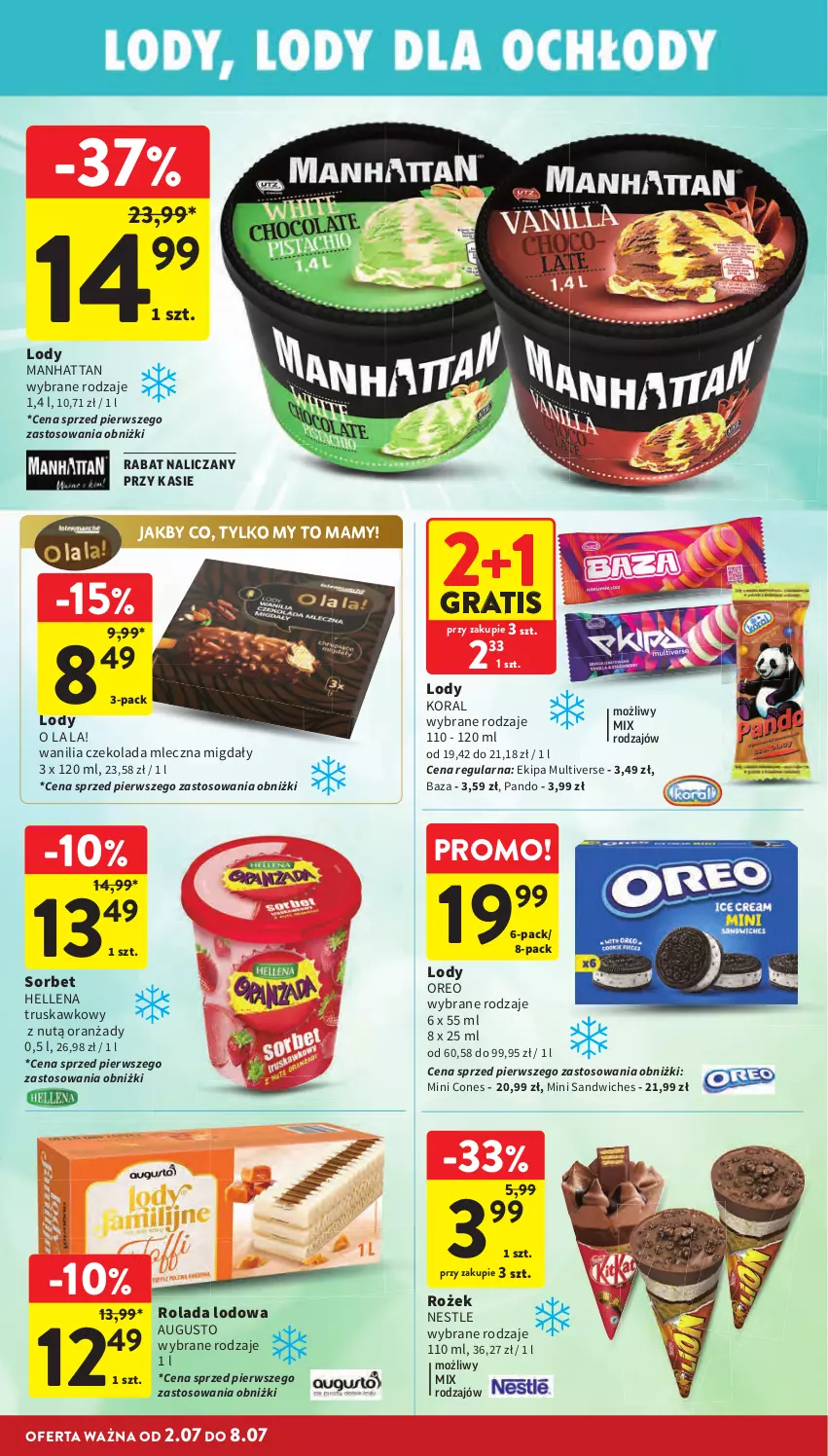 Gazetka promocyjna Intermarche - Gazetka promocyjna - ważna 02.06 do 08.07.2026 - strona 22 - produkty: Czekolada, Czekolada mleczna, Gra, Hellena, Lody, Migdały, Oreo, Rolada