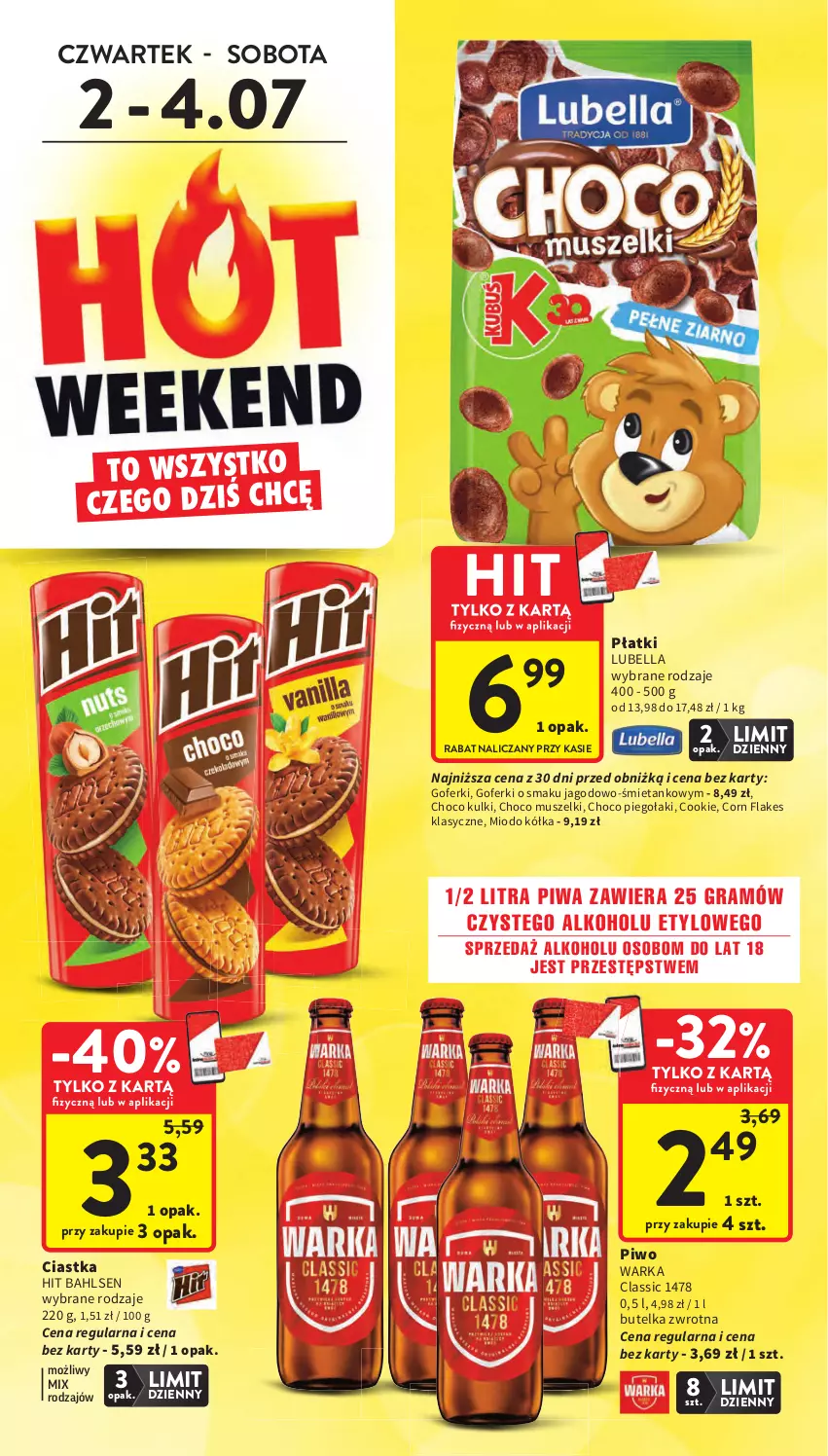 Gazetka promocyjna Intermarche - Gazetka promocyjna - ważna 02.06 do 08.07.2026 - strona 4 - produkty: Bell, Bella, Ciastka, Corn flakes, Gra, Lubella, Mus, Piwa, Piwo, Warka