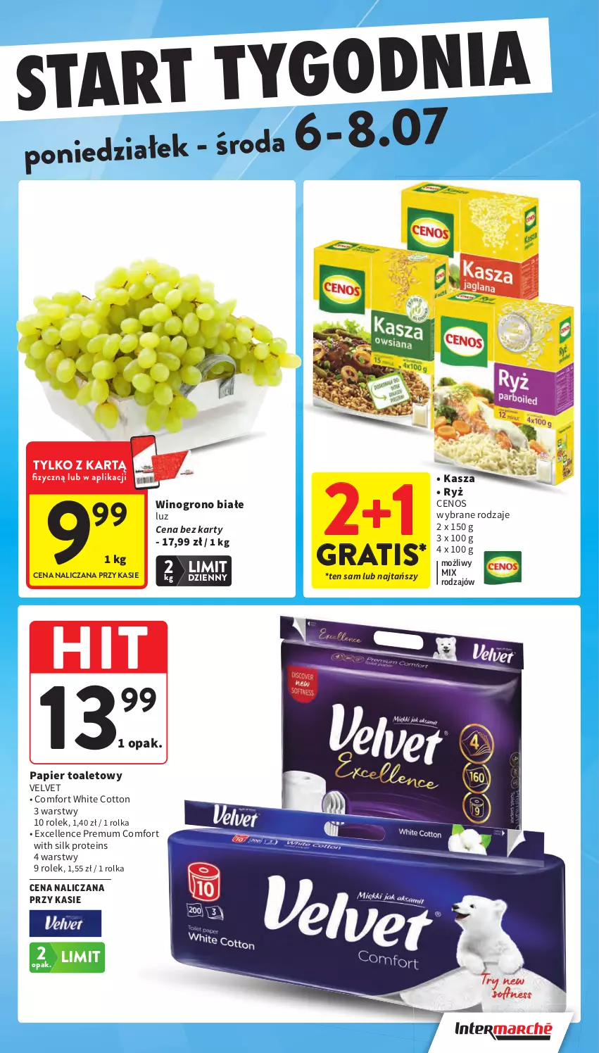 Gazetka promocyjna Intermarche - Gazetka promocyjna - ważna 02.06 do 08.07.2026 - strona 43 - produkty: Cenos, Gra, Kasza, Papier, Papier toaletowy, Ryż, Velvet, Wino