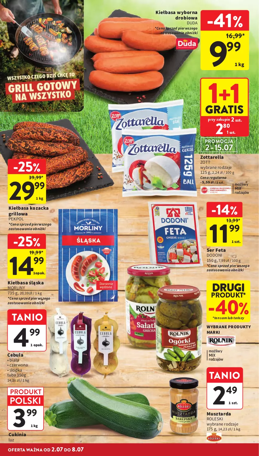 Gazetka promocyjna Intermarche - Gazetka promocyjna - ważna 02.06 do 08.07.2026 - strona 8 - produkty: Cebula, Duda, Feta, Gra, Grill, Kiełbasa, Kiełbasa śląska, Morliny, Mus, Musztarda, Pekpol, Ser, Zott, Zottarella