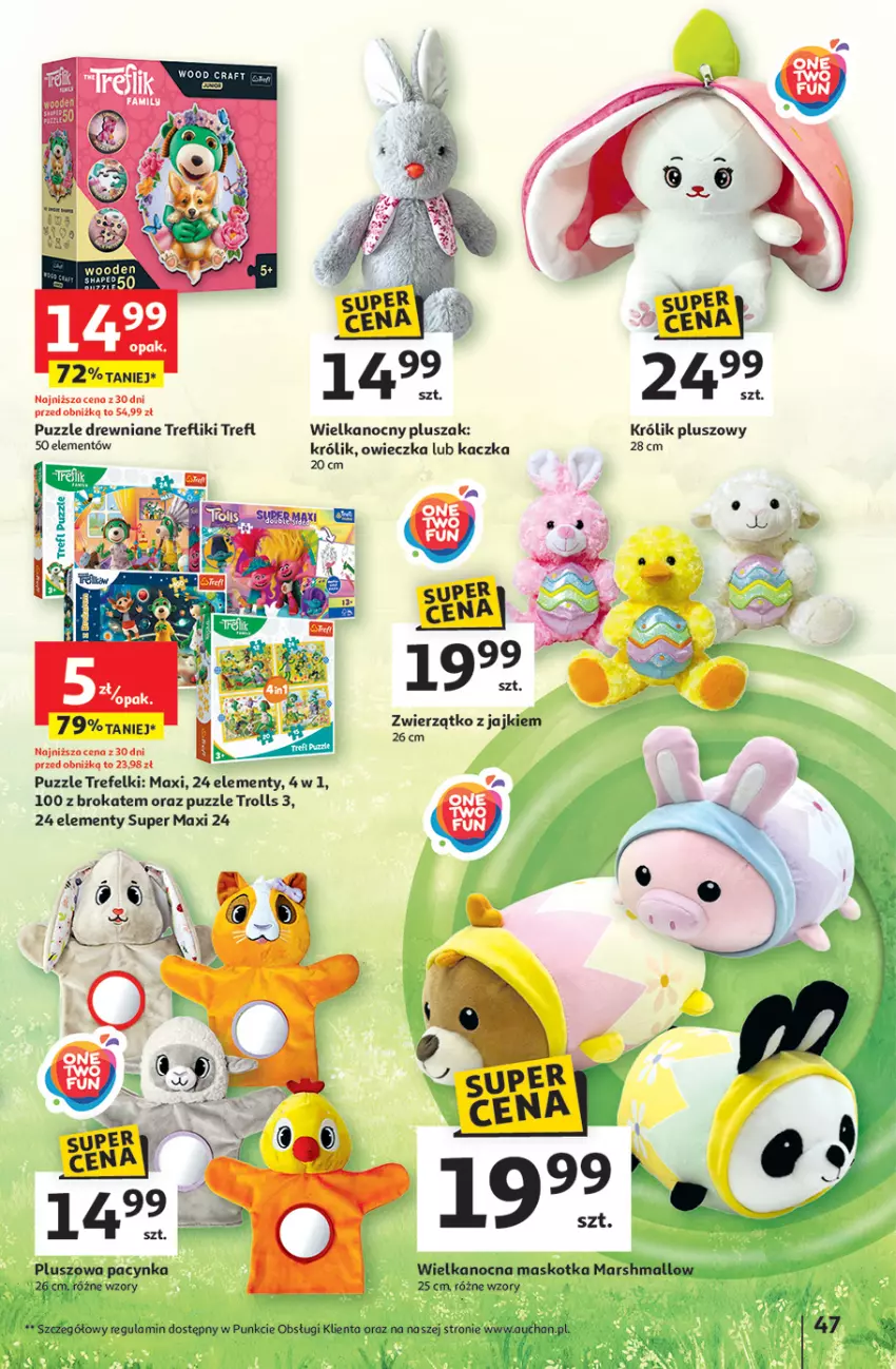 Gazetka promocyjna Auchan - WIELKA MOC Niskich Cen Hipermarket - ważna 10.04 do 19.04.2025 - strona 51 - produkty: Cynk, Fa, Kaczka, Królik, Mars, Pluszak, Puzzle