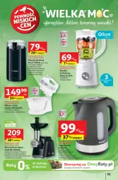 Gazetka promocyjna Auchan - WIELKA MOC Niskich Cen Hipermarket - Gazetka - ważna od 19.04 do 19.04.2025 - strona 55 - produkty: Mikser z misą, Młynek do kawy, Ser, Blender, Czajnik, Młynek, Pojemnik, Mikser, Szynka, Tefal, Maszynka, Zelmer, Fa