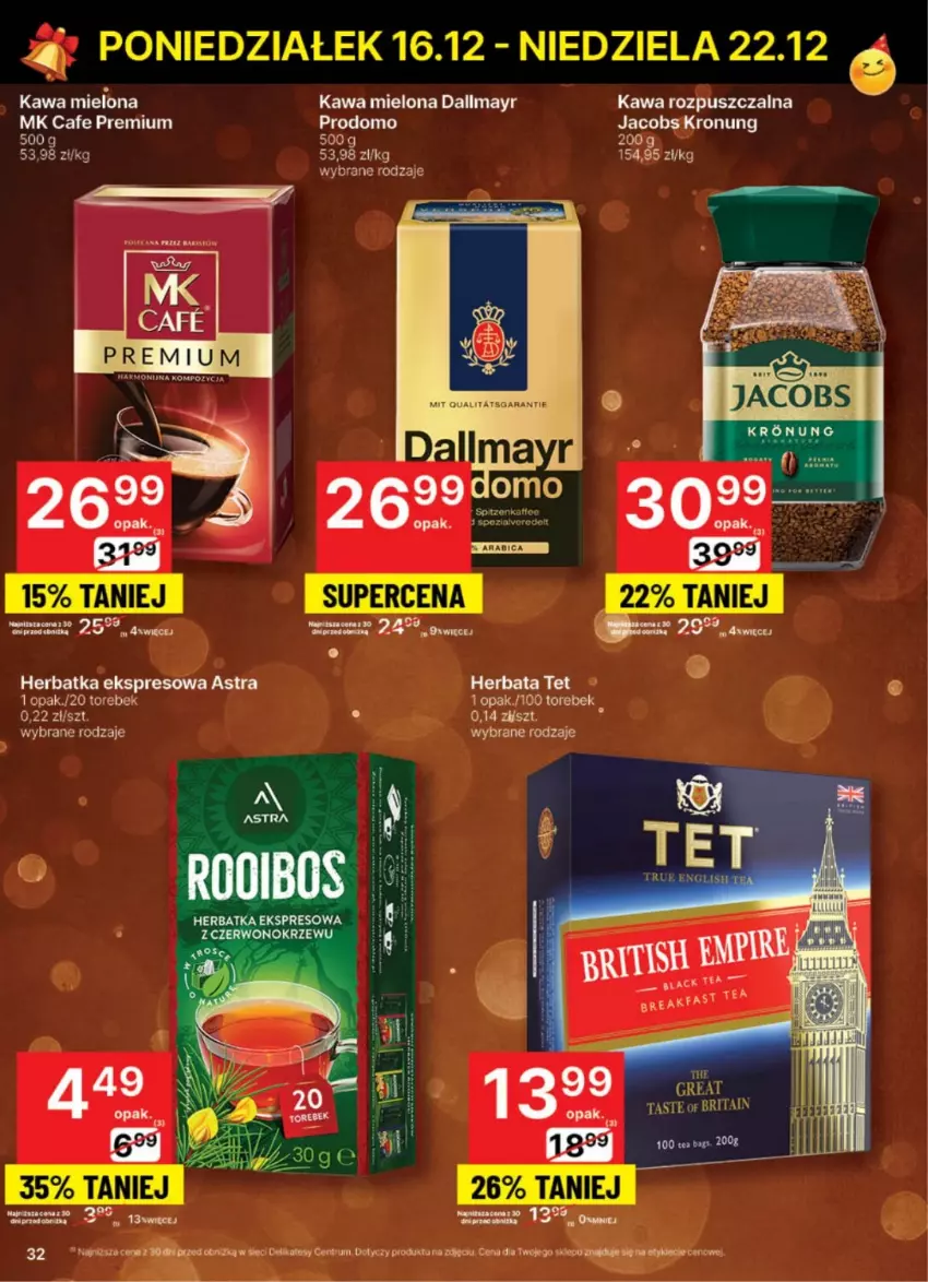 Gazetka promocyjna Delikatesy Centrum - NOWA GAZETKA Delikatesy Centrum od 16 grudnia! 16-22.12.2024 - ważna 16.12 do 22.12.2024 - strona 32 - produkty: Dallmayr, Gry, Herbata, Jacobs, Kawa, Kawa mielona, Kawa rozpuszczalna, Rum