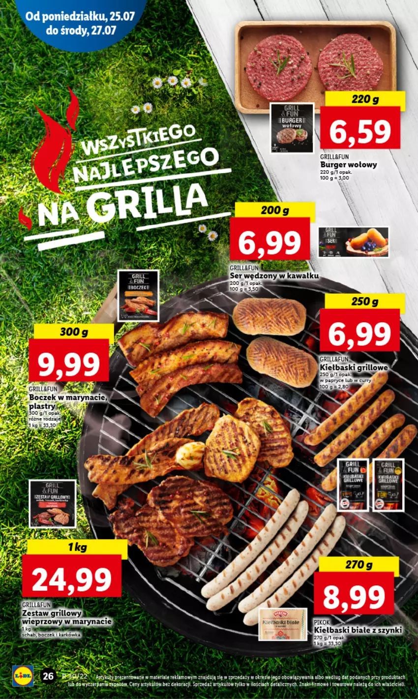 Gazetka promocyjna Lidl - GAZETKA - ważna 25.07 do 27.07.2022 - strona 30 - produkty: Burger, Fa, Grill, Kawa, Ser