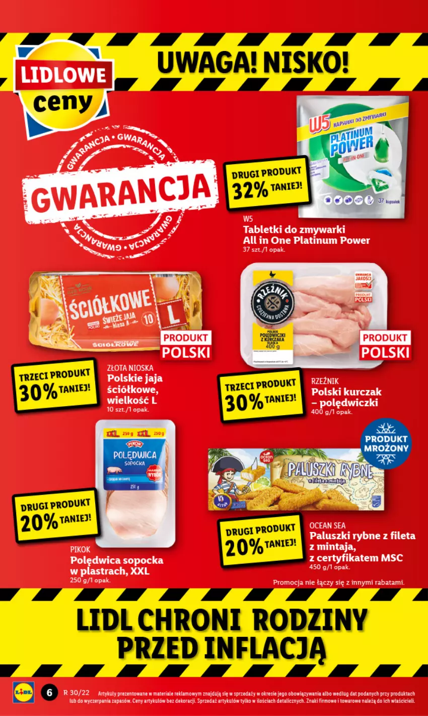 Gazetka promocyjna Lidl - GAZETKA - ważna 25.07 do 27.07.2022 - strona 6 - produkty: Jaja, Kurczak, LG, Mintaj, Paluszki rybne, PIKOK, Polędwica, Waga