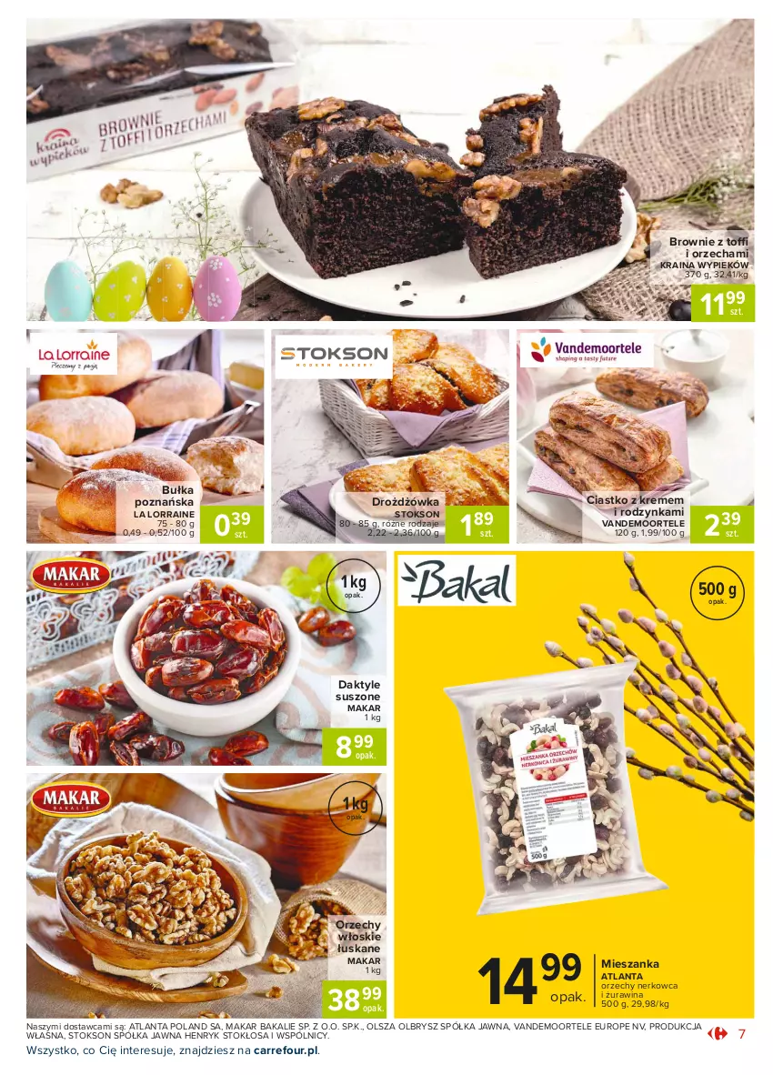 Gazetka promocyjna Carrefour - Gazetka Market - ważna 15.03 do 22.03.2021 - strona 7 - produkty: Brownie, Bułka, Daktyle, Orzechy włoskie, Półka