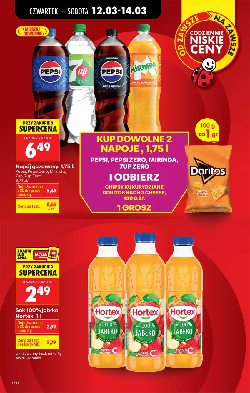 Gazetka promocyjna Biedronka - Od Czwartku - ważna 12.03 do 18.03.2026 - strona 16 - produkty: Hortex, LG, Mirinda, Napój, Napój gazowany, Pepsi, Sok