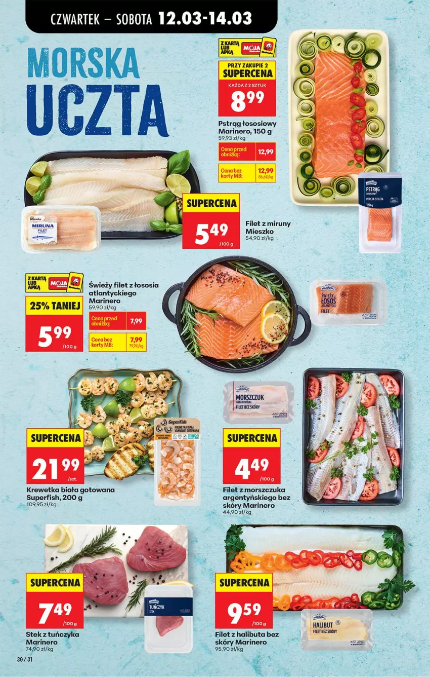 Gazetka promocyjna Biedronka - Od Czwartku - ważna 12.03 do 18.03.2026 - strona 38 - produkty: Filet z morszczuka, Halibut, Pstrąg, Sos, Stek, Tuńczyk