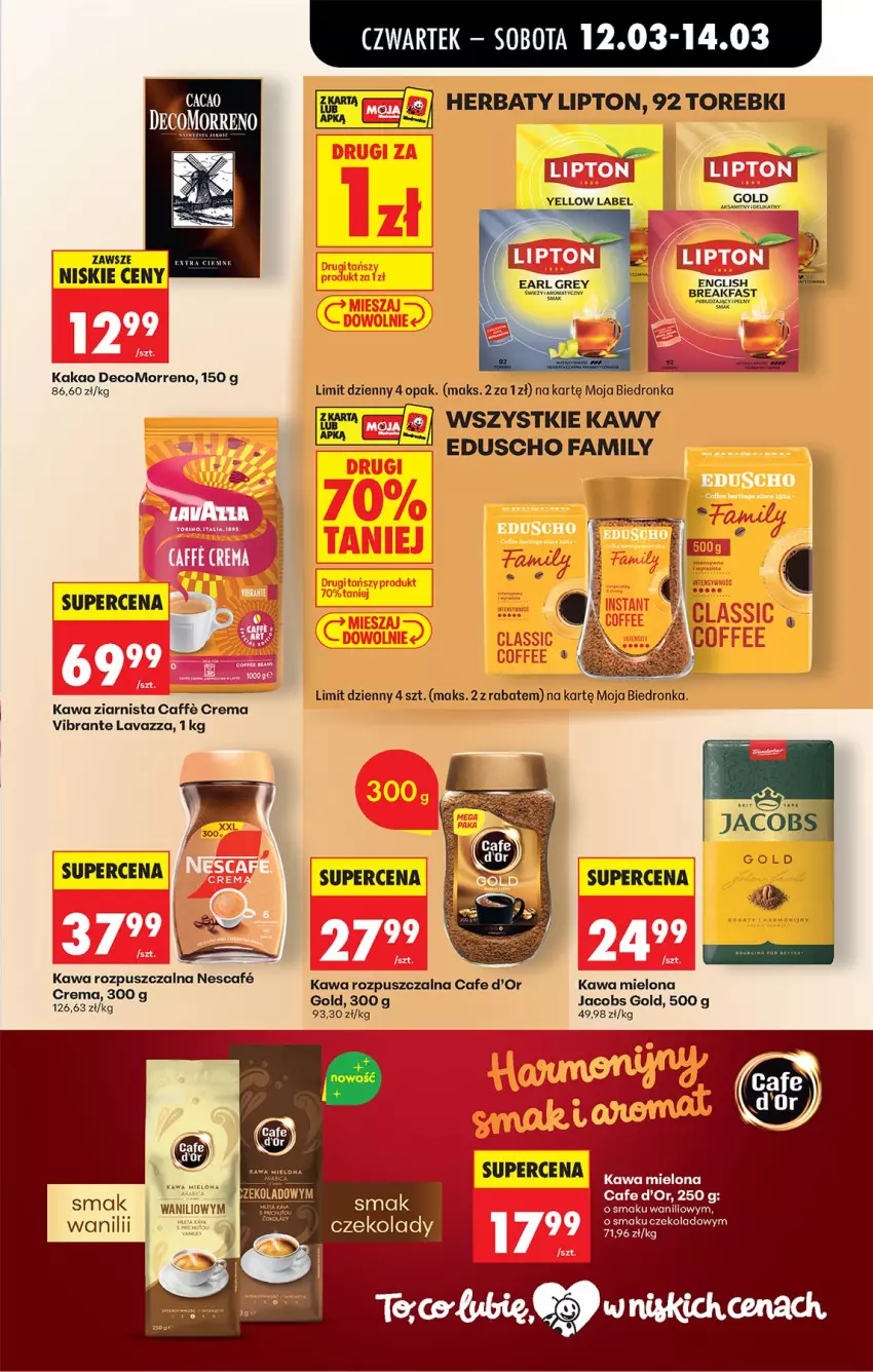 Gazetka promocyjna Biedronka - Od Czwartku - ważna 12.03 do 18.03.2026 - strona 65 - produkty: Aksam, Earl Grey, Fa, Jacobs, Kakao, Kawa, Kawa mielona, Kawa rozpuszczalna, Kawa ziarnista, Lavazza, LG