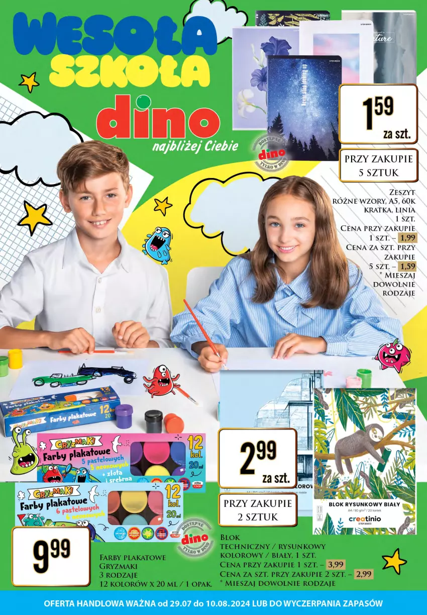 Gazetka promocyjna Dino - Katalog szkoła - 2024 - ważna 29.07 do 10.08.2024 - strona 1 - produkty: Fa, Gry