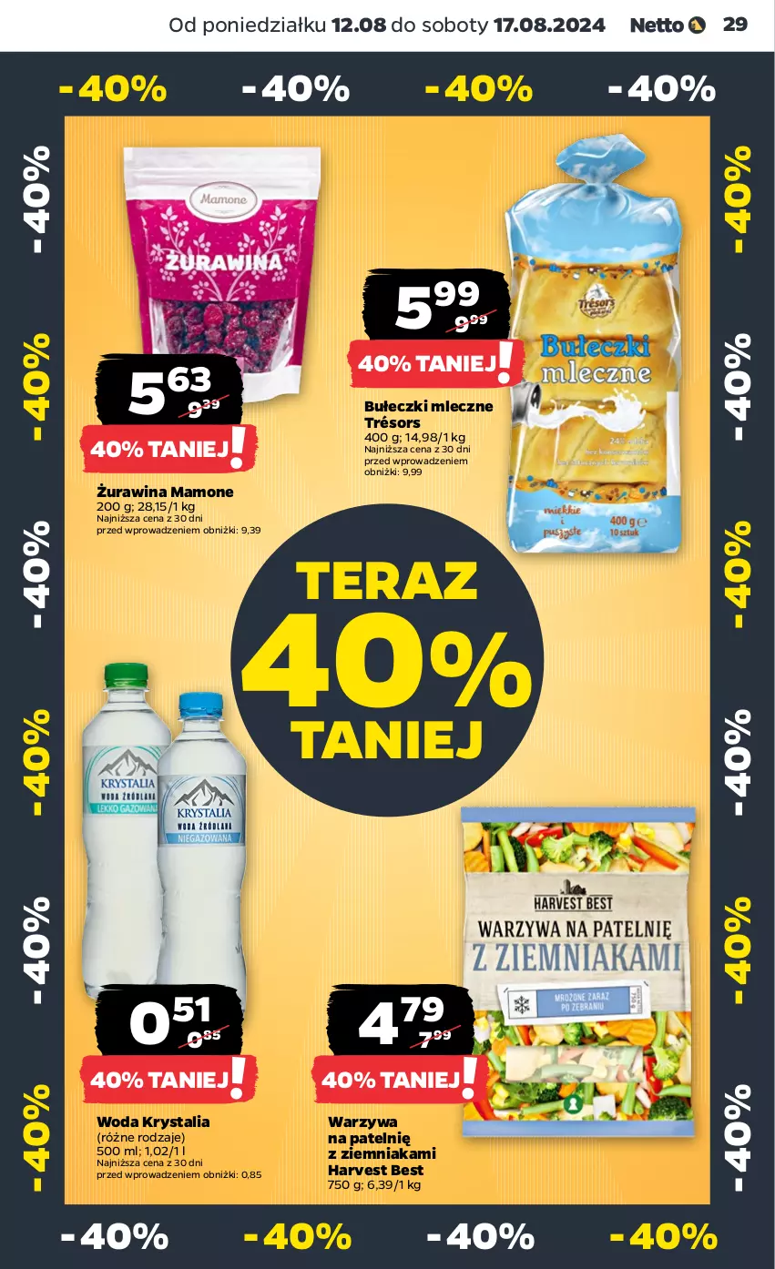 Gazetka promocyjna Netto - Od Poniedziałku - ważna 12.08 do 17.08.2024 - strona 29 - produkty: Bułeczki, Bułeczki mleczne, Tera, Warzywa, Woda