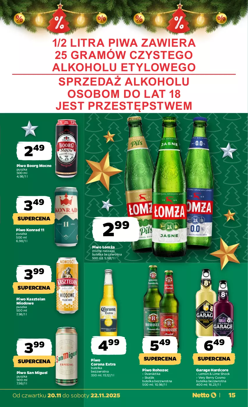 Gazetka promocyjna Netto - Od Czwartku - ważna 20.11 do 22.11.2025 - strona 15 - produkty: Corona Extra, Gra, Kasztelan, Piwa, Piwo