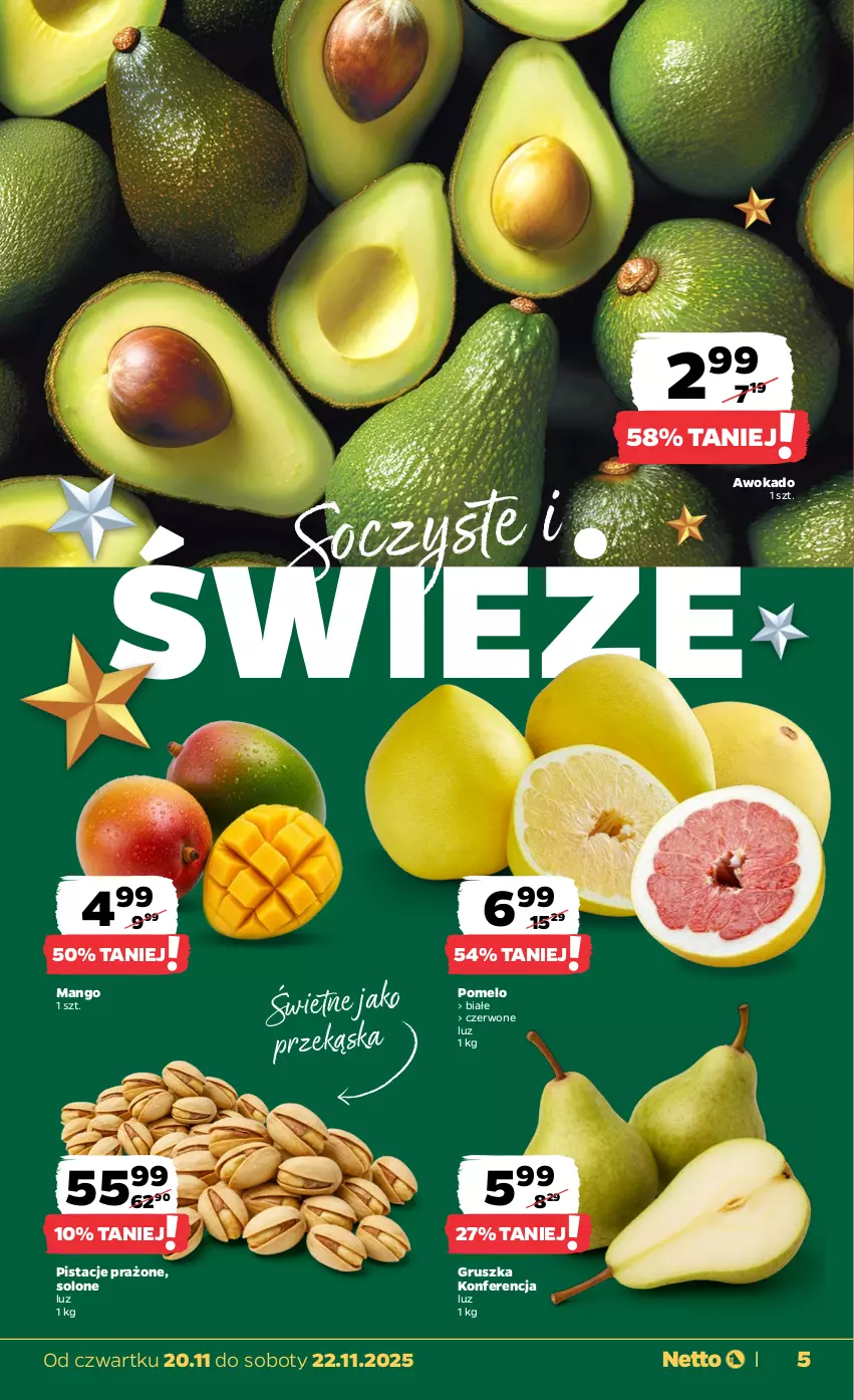 Gazetka promocyjna Netto - Od Czwartku - ważna 20.11 do 22.11.2025 - strona 5 - produkty: Mango, Pistacje, Pomelo