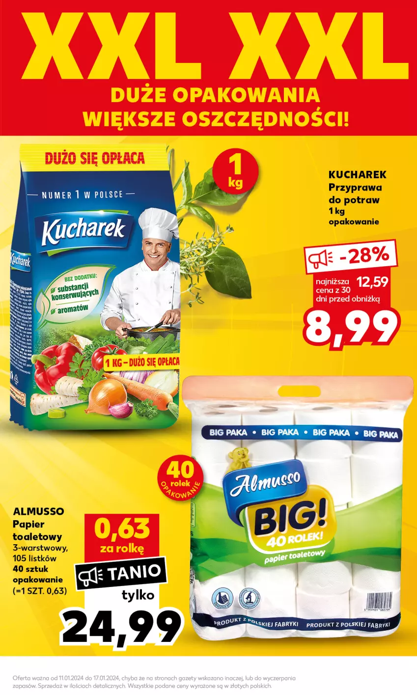 Gazetka promocyjna Kaufland - Mocny Start - ważna 15.01 do 17.01.2024 - strona 9 - produkty: Kucharek, Mus, Papier, Papier toaletowy, Ser