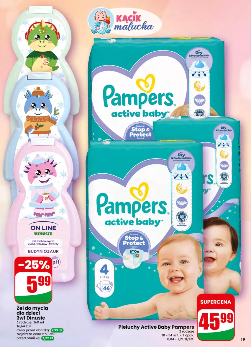 Gazetka promocyjna Dino - Gazetka 42 / 2026 - ważna 14.10 do 20.10.2026 - strona 19 - produkty: Dzieci, Pampers, Pieluchy