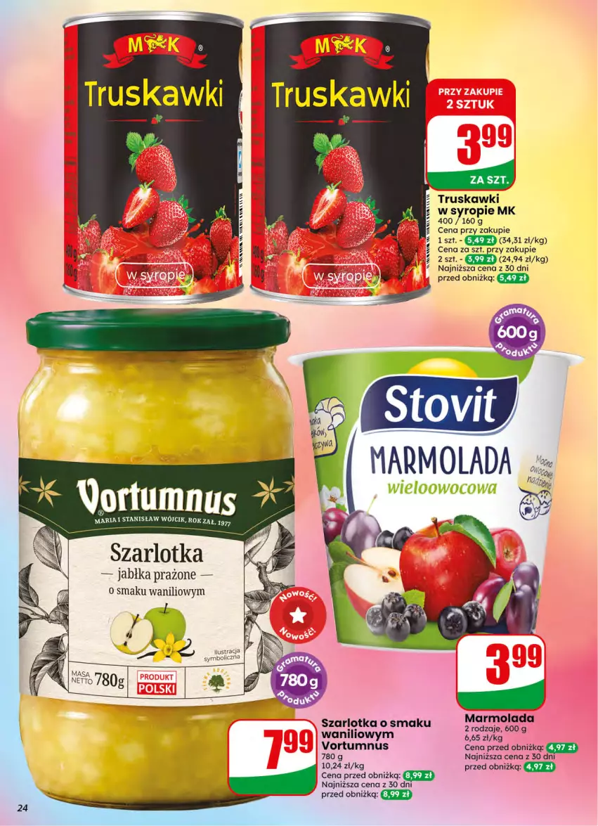 Gazetka promocyjna Dino - Gazetka 42 / 2026 - ważna 14.10 do 20.10.2026 - strona 24 - produkty: Jabłka, Jabłka prażone, Marmolada, Mola, Syrop, Szarlotka, Truskawki