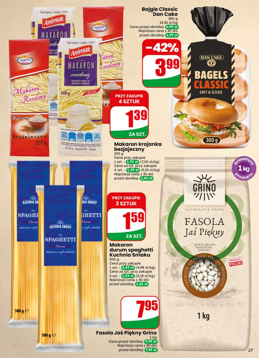 Gazetka promocyjna Dino - Gazetka 42 / 2026 - ważna 14.10 do 20.10.2026 - strona 27 - produkty: Bajgle, Dan Cake, Fa, Fasola, Kuchnia, Makaron, Rum, Spaghetti