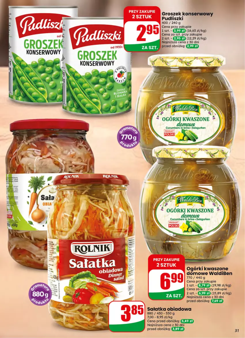 Gazetka promocyjna Dino - Gazetka 42 / 2026 - ważna 14.10 do 20.10.2026 - strona 31 - produkty: Groszek, Pudliszki, Sałat, Sałatka, Ser