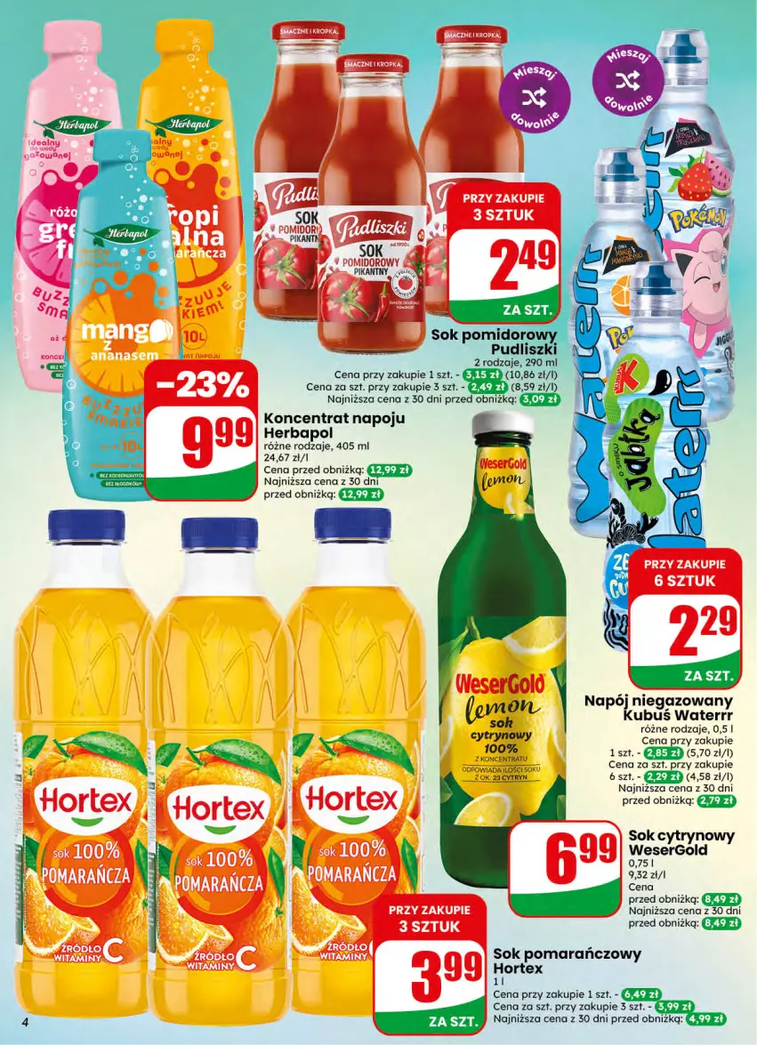 Gazetka promocyjna Dino - Gazetka 42 / 2026 - ważna 14.10 do 20.10.2026 - strona 4 - produkty: Herbapol, Hortex, Kubuś, Napój, Pudliszki, Ser, Sok, Sok pomarańczowy, Sok pomidorowy