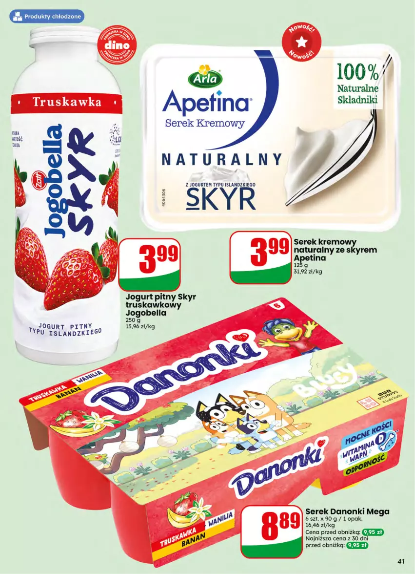 Gazetka promocyjna Dino - Gazetka 42 / 2026 - ważna 14.10 do 20.10.2026 - strona 41 - produkty: Bell, Bella, Danonki, Isla, Jogobella, Jogurt, Jogurt pitny, Ser, Serek