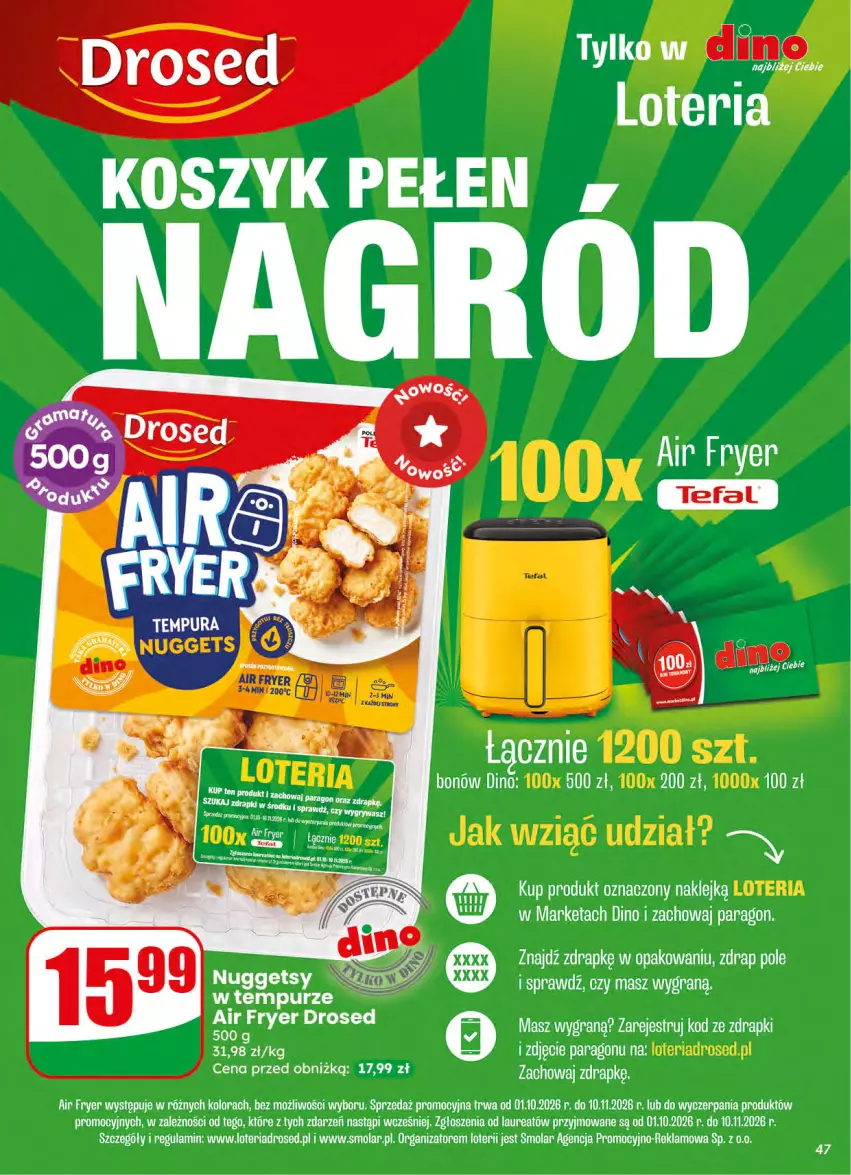 Gazetka promocyjna Dino - Gazetka 42 / 2026 - ważna 14.10 do 20.10.2026 - strona 47 - produkty: Fa, Klej, Laur, Mola, Piec, Pur, Tefal