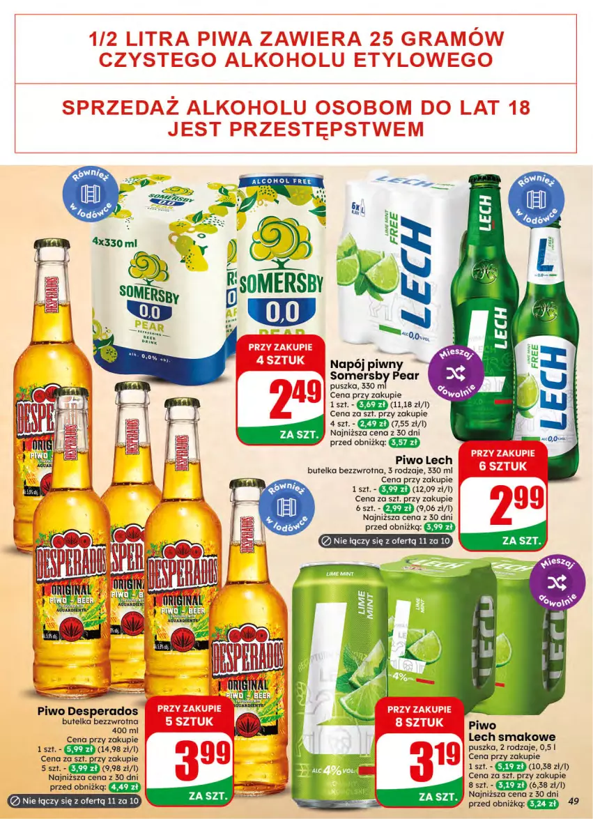 Gazetka promocyjna Dino - Gazetka 42 / 2026 - ważna 14.10 do 20.10.2026 - strona 49 - produkty: Desperados, Napój, Piwo, Somersby