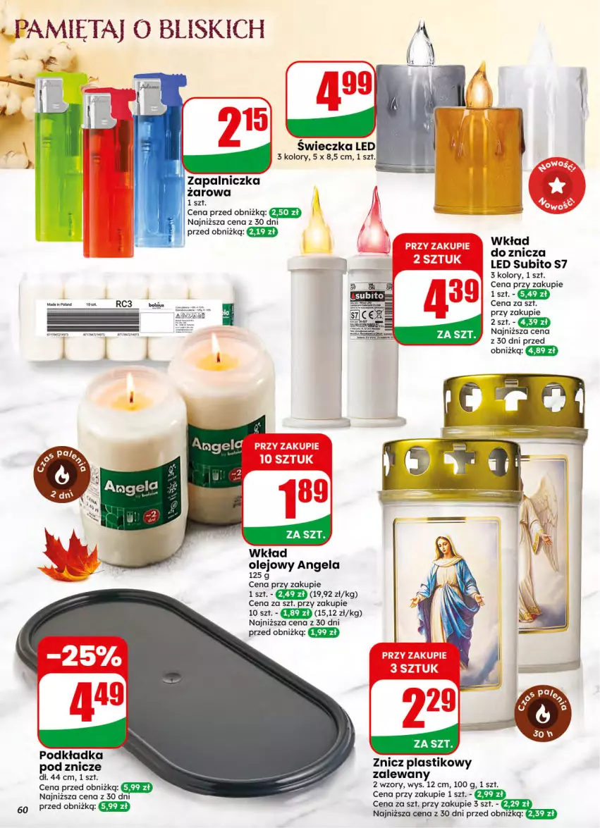 Gazetka promocyjna Dino - Gazetka 42 / 2026 - ważna 14.10 do 20.10.2026 - strona 60 - produkty: Mięta, Olej, Podkład, Podkładka, Wkład olejowy, Zapalniczka, Znicz