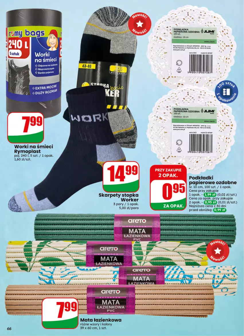 Gazetka promocyjna Dino - Gazetka 42 / 2026 - ważna 14.10 do 20.10.2026 - strona 66 - produkty: Karp, Mata łazienkowa, Mop, Papier, Podkład, Podkładka, Por, Ser, Top, Worki na śmiec, Worki na śmieci