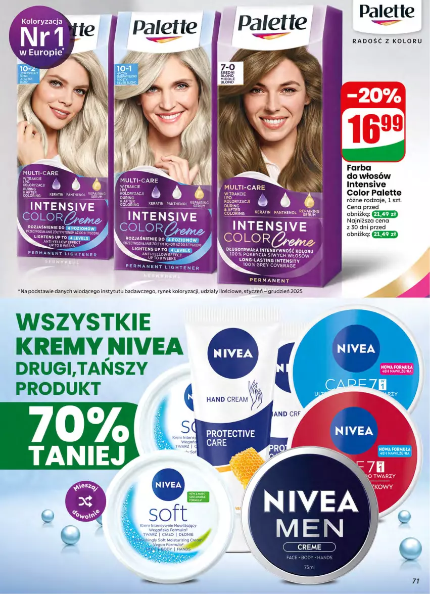 Gazetka promocyjna Dino - Gazetka 42 / 2026 - ważna 14.10 do 20.10.2026 - strona 71 - produkty: Fa, Nivea, Palette