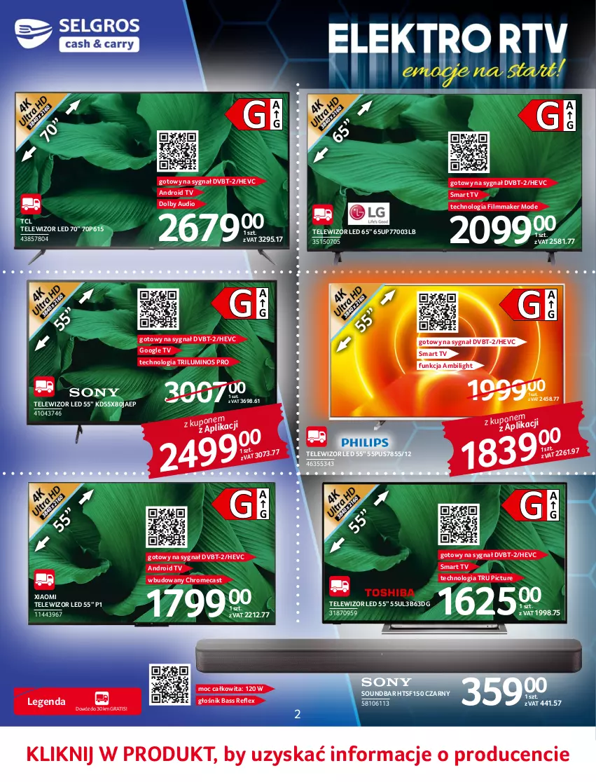 Gazetka promocyjna Selgros - Katalog Elektro - ważna 02.06 do 14.06.2022 - strona 2 - produkty: Android TV, Głośnik, Gra, Smart tv, Soundbar, Telewizor