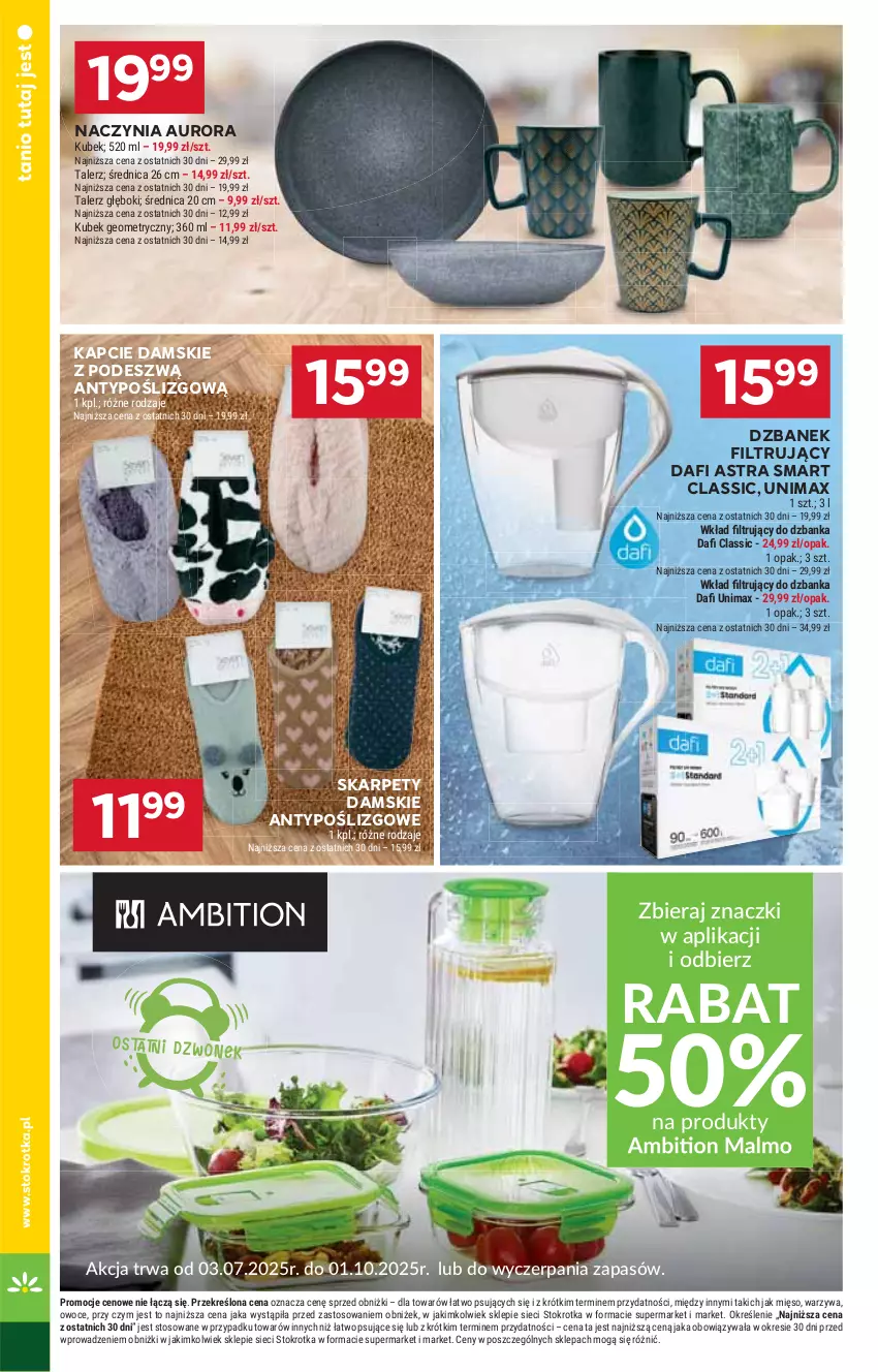 Gazetka promocyjna Stokrotka - Supermarket - ważna 18.09 do 24.09.2025 - strona 40 - produkty: Dzbanek, Dzbanek filtrujący, Kapcie, Karp, Kubek, Mięso, Owoce, Talerz, Talerz głęboki, Warzywa