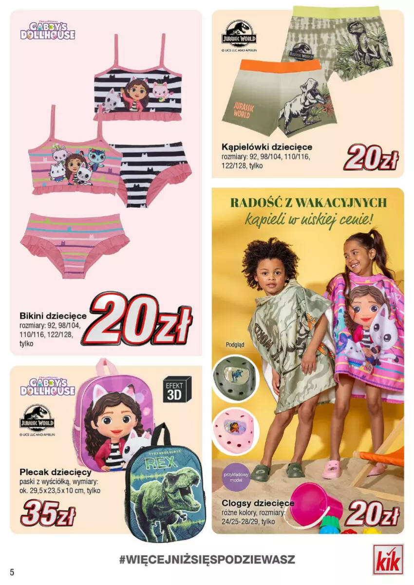 Gazetka promocyjna Kik - ważna 10.06 do 07.07.2024 - strona 23 - produkty: Bikini, Clogsy, Dzieci, Plecak