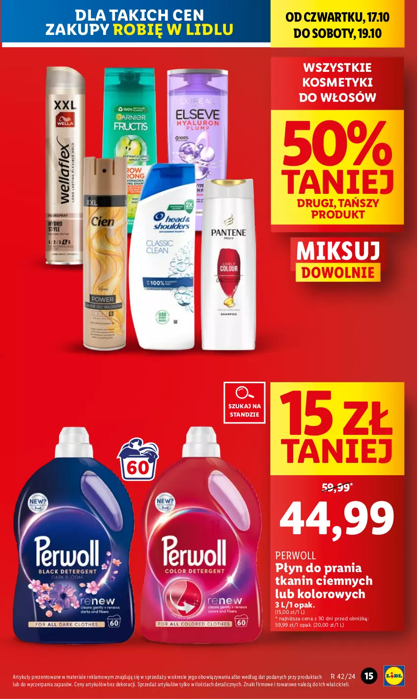 Gazetka promocyjna Lidl - GAZETKA - ważna 17.10 do 19.10.2024 - strona 15 - produkty: Perwoll, Płyn do prania